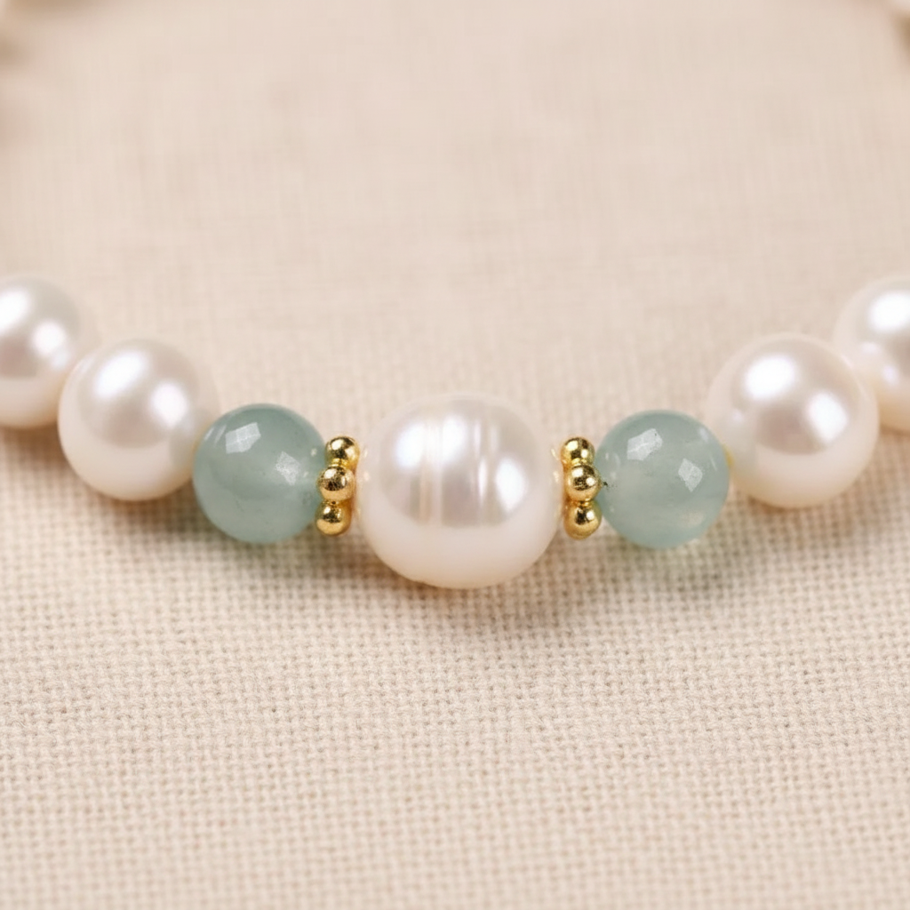 Freshwater pearl bead surface detail