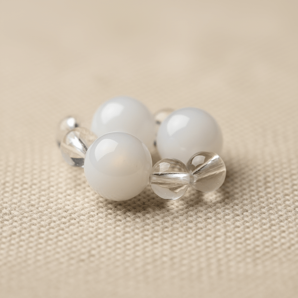 White Crystal & Moonstone Fortune Bracelet — Radiance Collection - Ocean Rielle Studio
