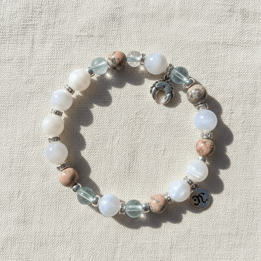 Crystal Bracelet for Cancer: Gemstones That Honor the Cancer Spirit - Ocean Rielle Studio