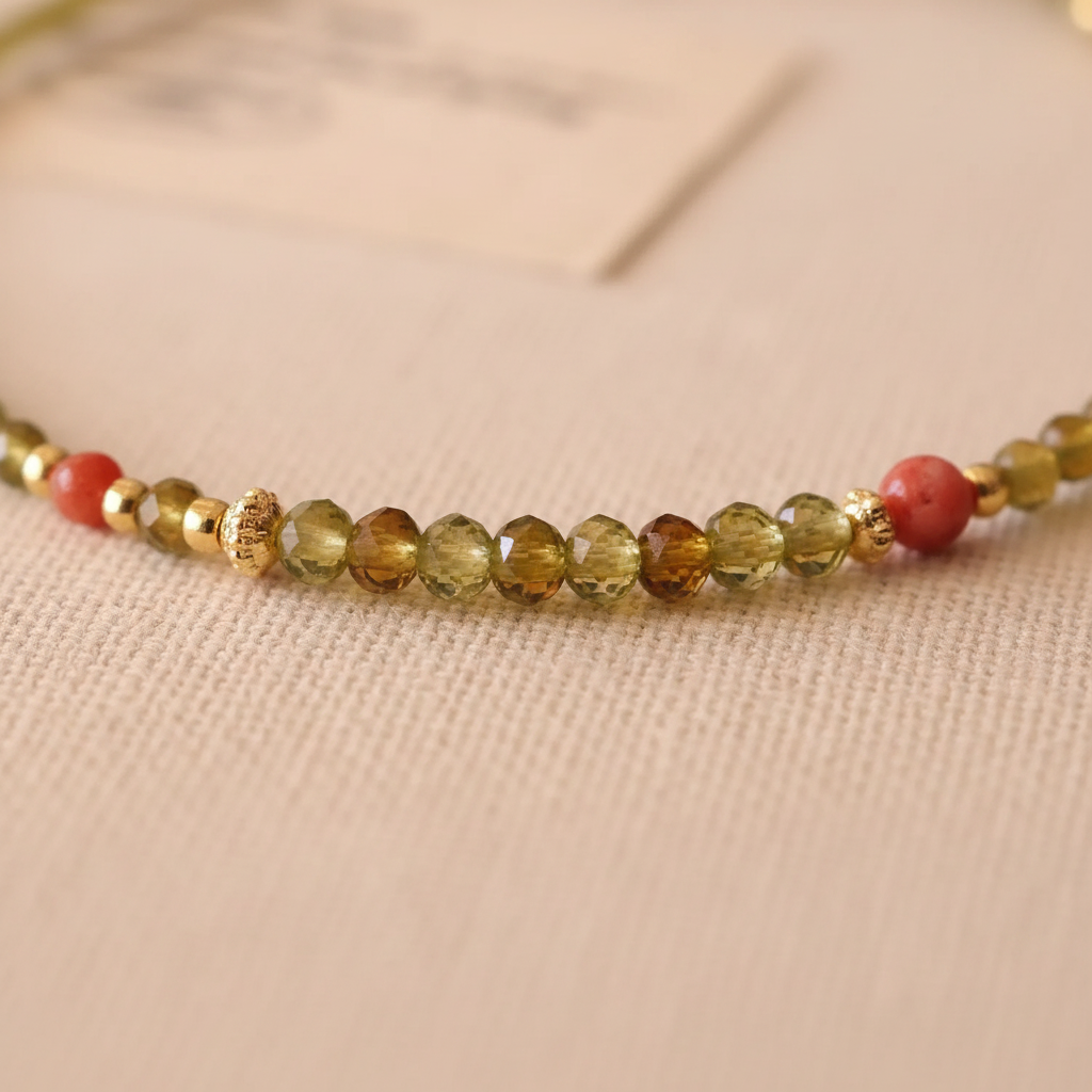 Peridot & Beeswax Pendant Necklace — Ember Collection