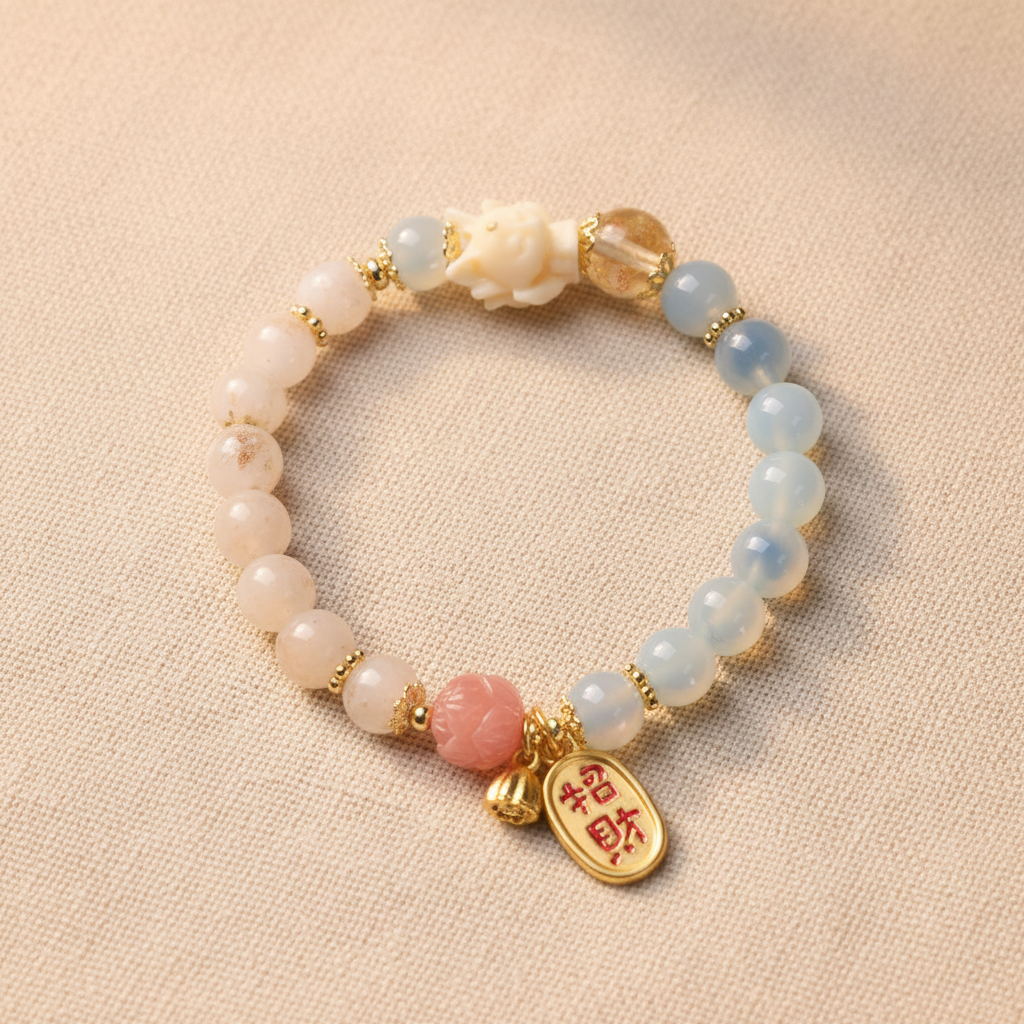 Lucky Lotus Crystal Bracelet — Metal · Five Elements Collection
