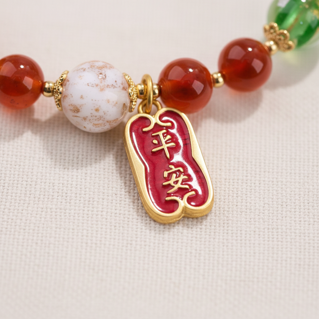 Red Candy Agate Joy & Peace Bracelet — Fire · Five Elements Collection