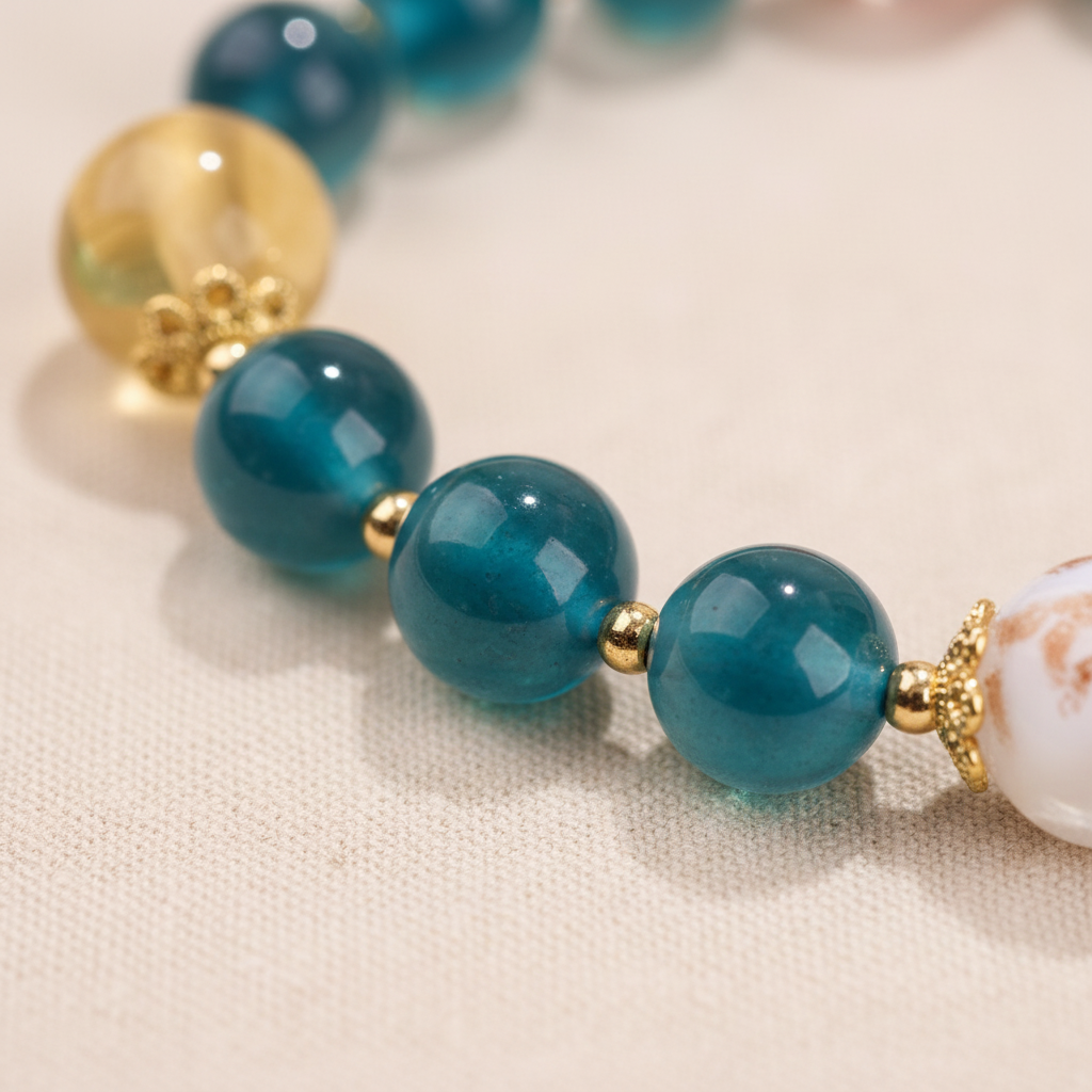Blue Candy Agate Joy & Peace Bracelet — Water · Five Elements Collection