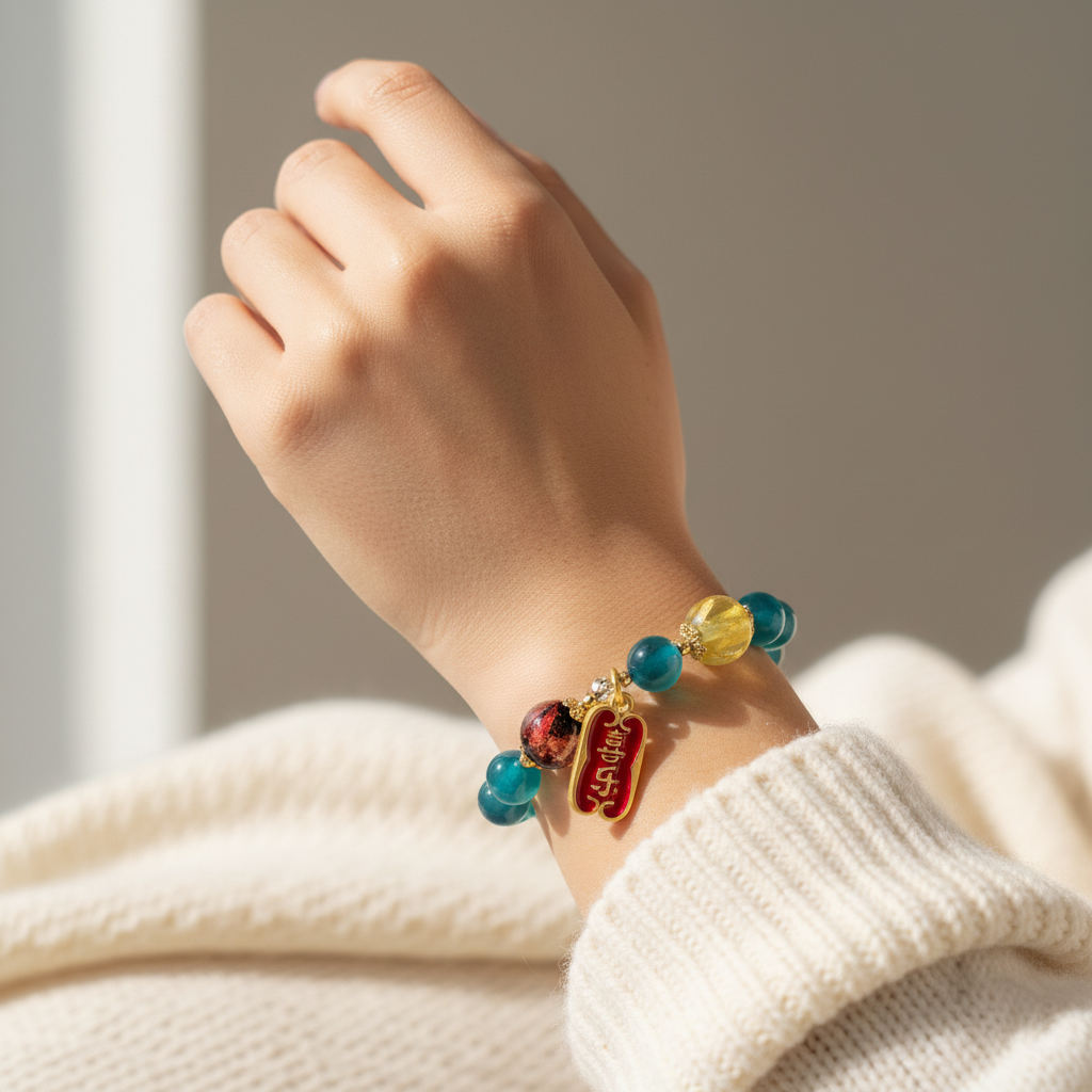 Blue Candy Agate Joy & Peace Bracelet — Water · Five Elements Collection