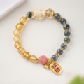 Yellow Candy Agate Lucky Lotus Wealth Bracelet — Earth · Five Elements Collection