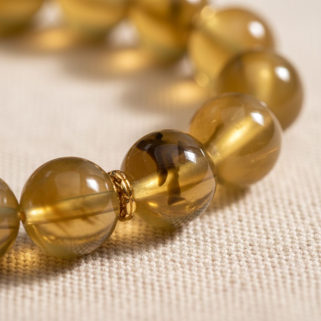 Yellow Candy Agate Five Gods of Wealth Bracelet — Earth · Five Elements Collection
