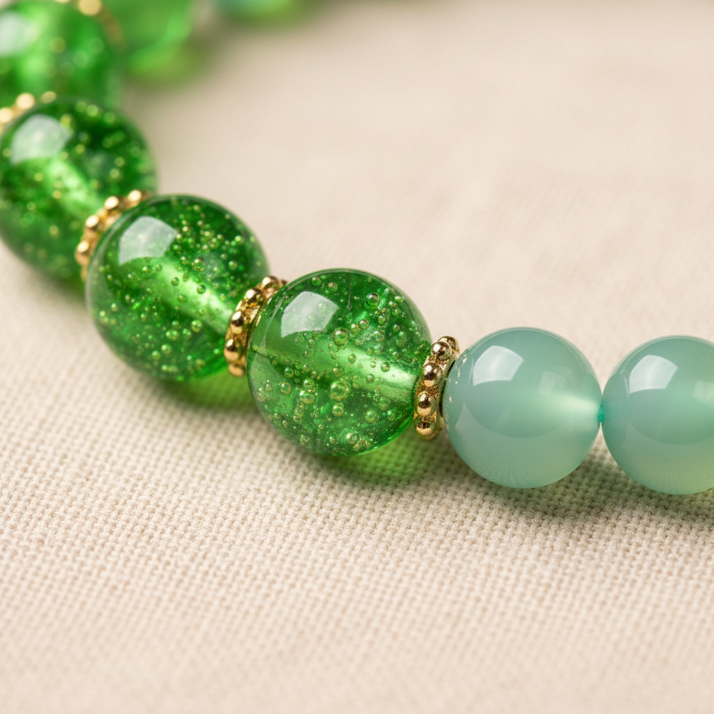 Green Candy Agate Lucky Lotus Phoenix Bracelet — Bloom Collection