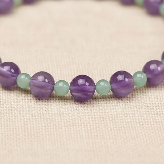 Amethyst & Jade Bracelet Set — Frost Petal Collection