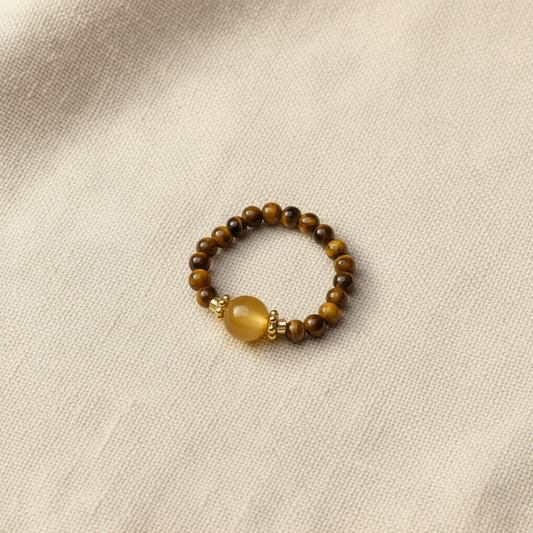 Tiger Eye & Golden Agate Ring — Ember Collection