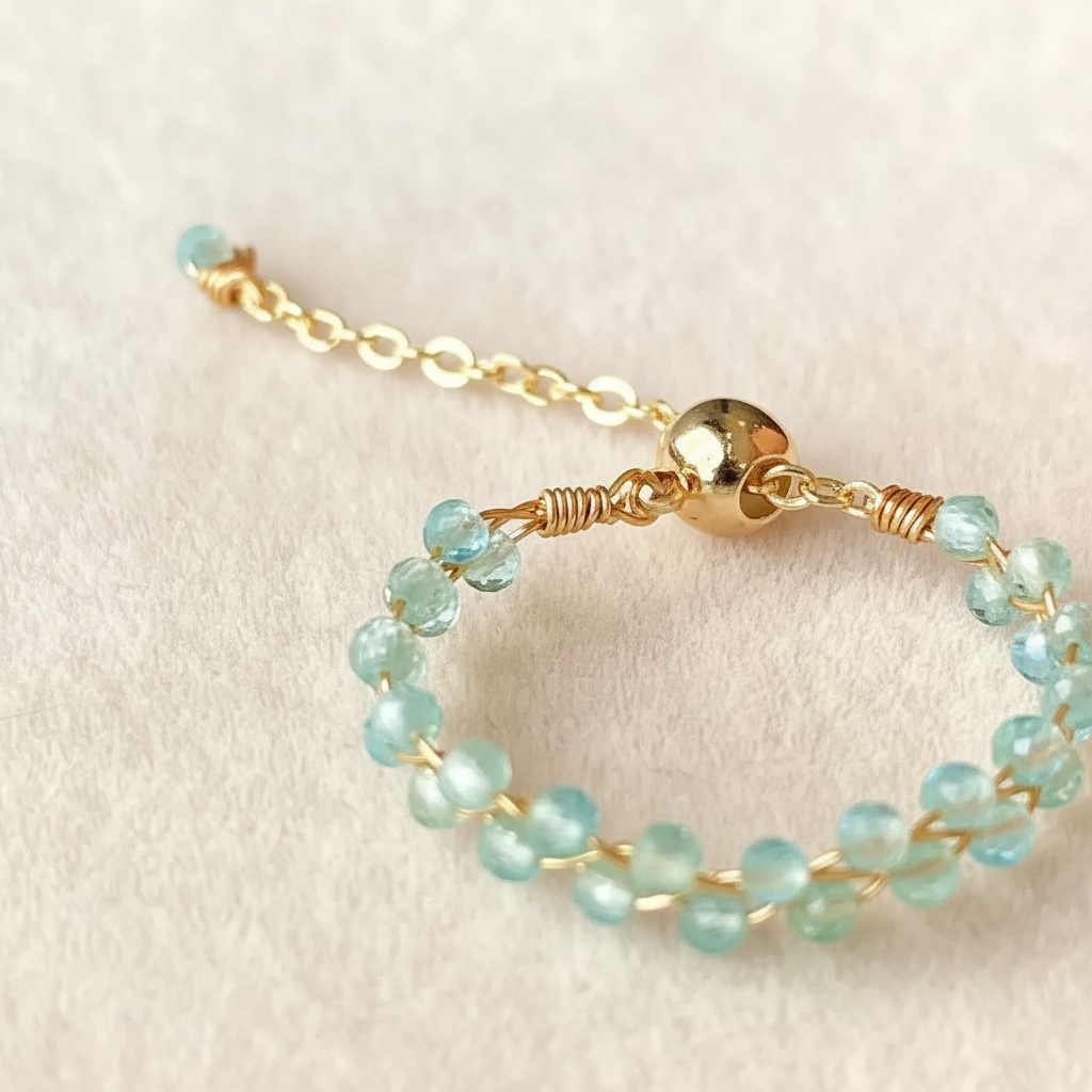 Blue Apatite Wire-Wrapped Ring — Bloom Collection