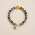 Blue Candy Agate Heart Sutra & Hetian Jade Bracelet — Terra Collection - Ocean Rielle Studio