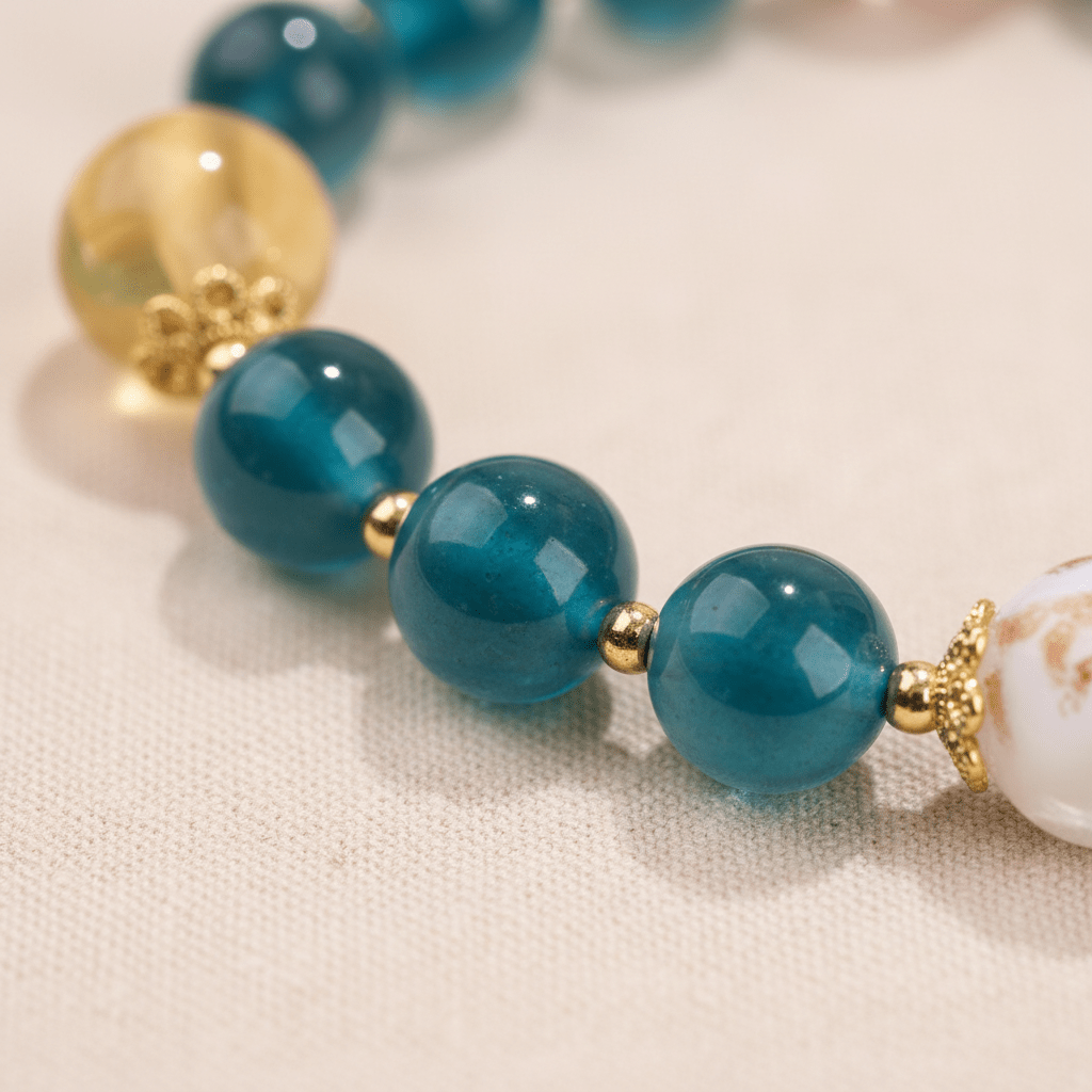 Blue Candy Agate Joy & Peace Bracelet — Tide Collection - Ocean Rielle Studio