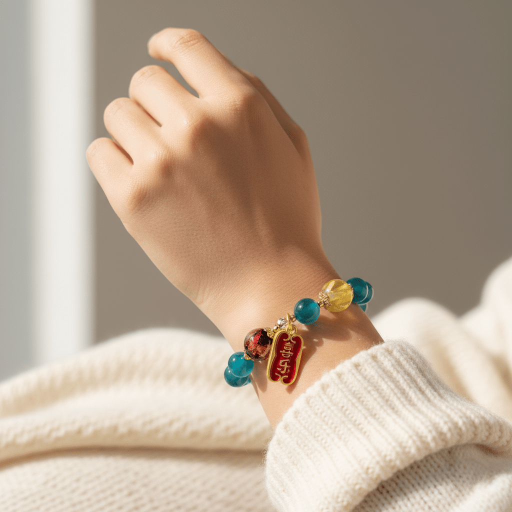 Blue Candy Agate Joy & Peace Bracelet — Tide Collection - Ocean Rielle Studio