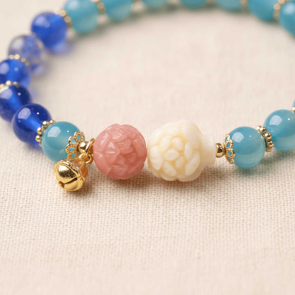 Blue Candy Agate Wealth Attraction Bracelet — Tide Collection - Ocean Rielle Studio