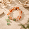 Carnelian Agate & Jade Butterfly Double-Wrap Bracelet - Ocean Rielle Studio