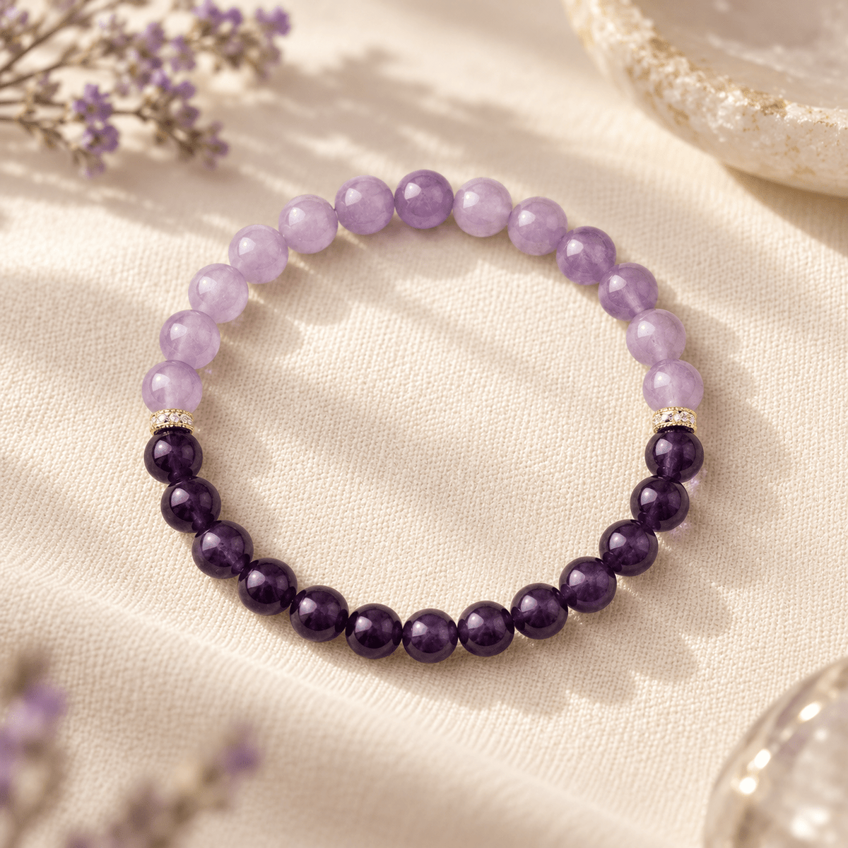 Dual-Tone Amethyst Twilight Bracelet - Ocean Rielle Studio