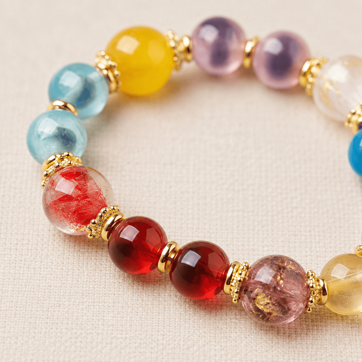 Five Gods of Wealth Multicolor Agate Bracelet - Ocean Rielle Studio