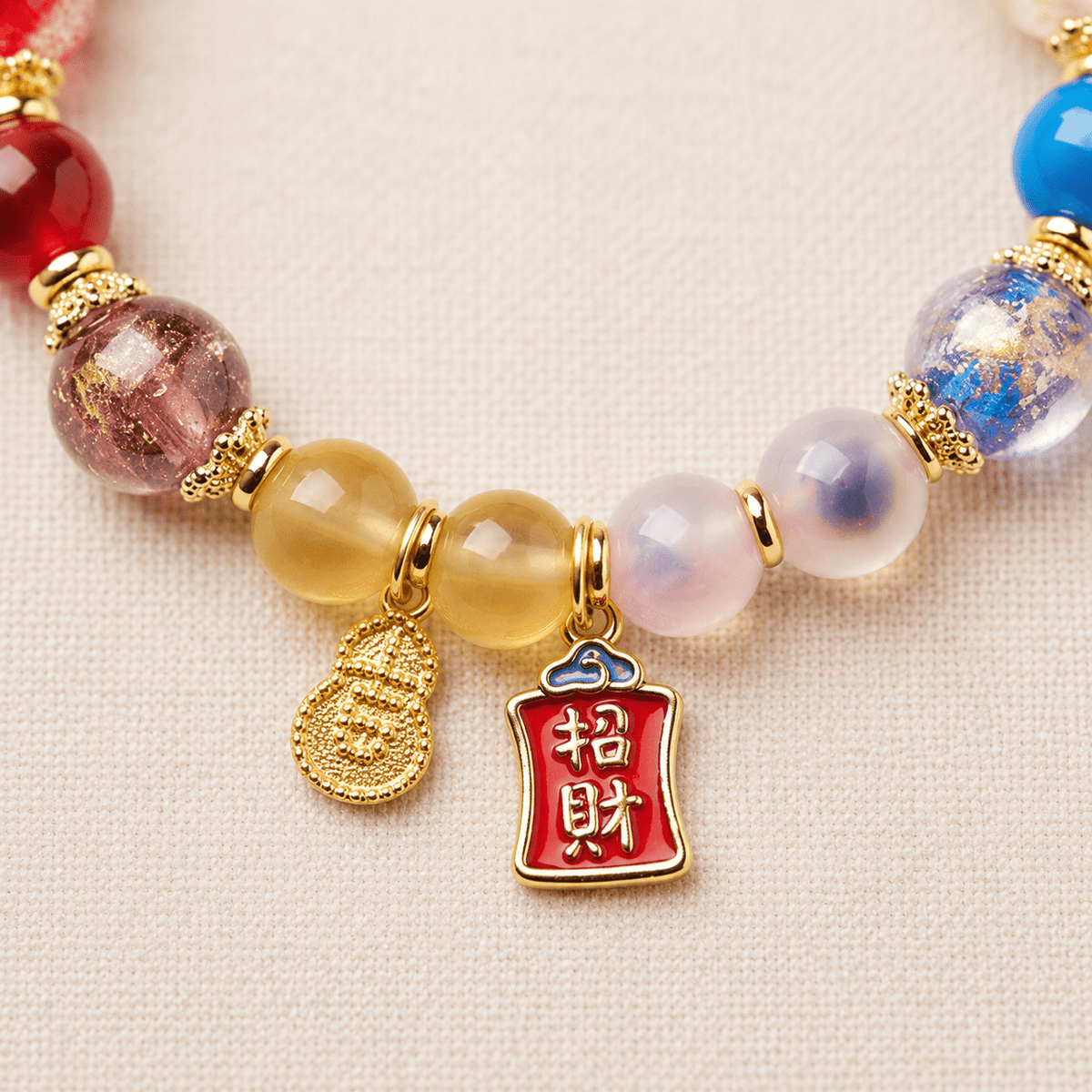 Five Gods of Wealth Multicolor Agate Bracelet - Ocean Rielle Studio