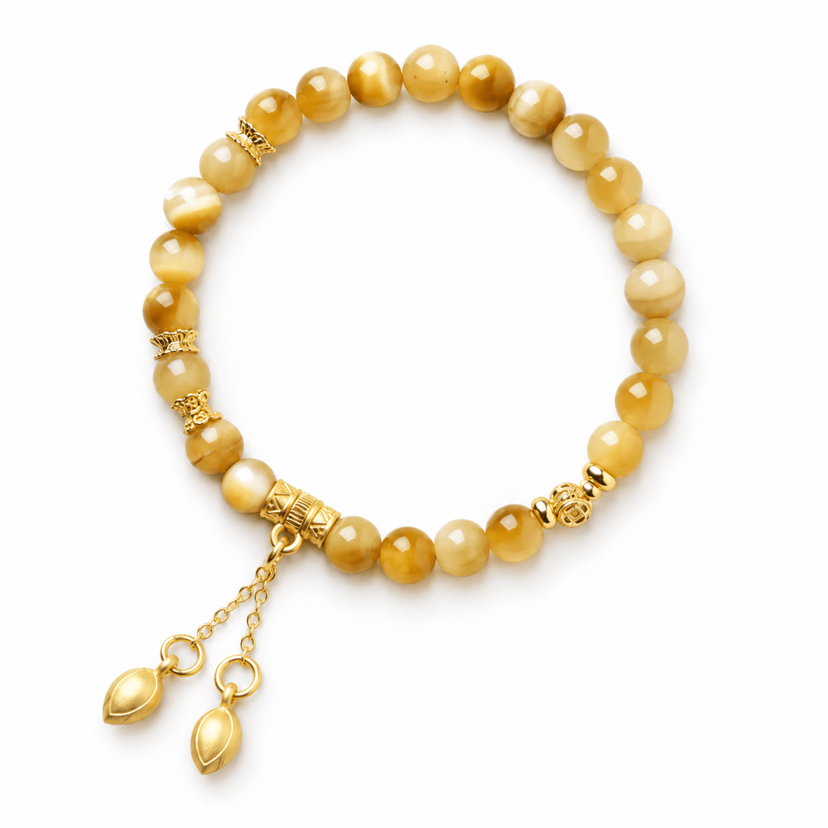Golden Agate Tassel Bracelet - Ocean Rielle Studio