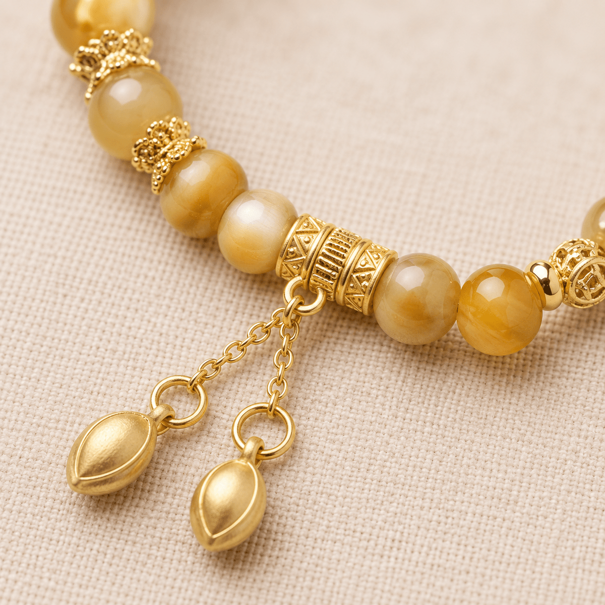 Golden Agate Tassel Bracelet - Ocean Rielle Studio