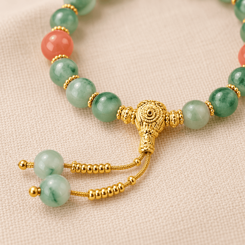Green Aventurine & Carnelian Adjustable Bracelet - Ocean Rielle Studio