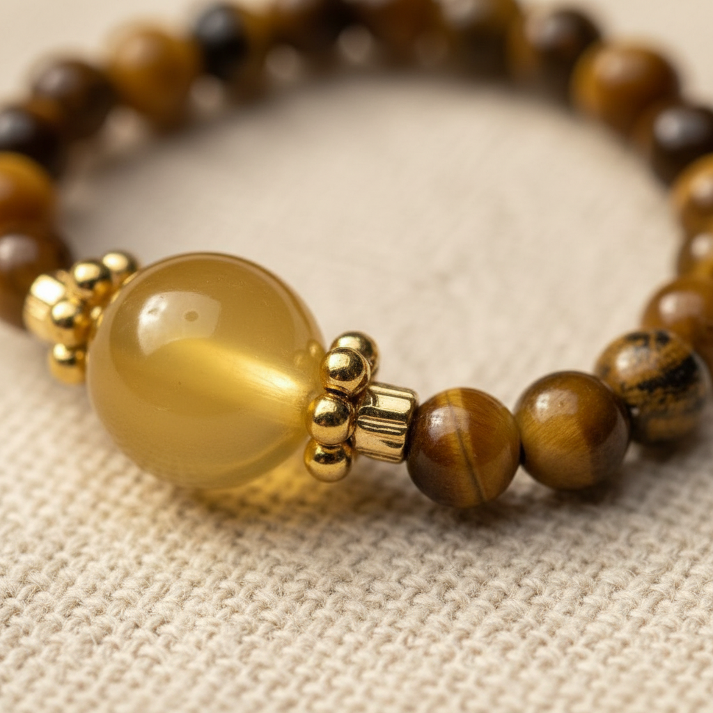 Gold rondelle spacer bead detail