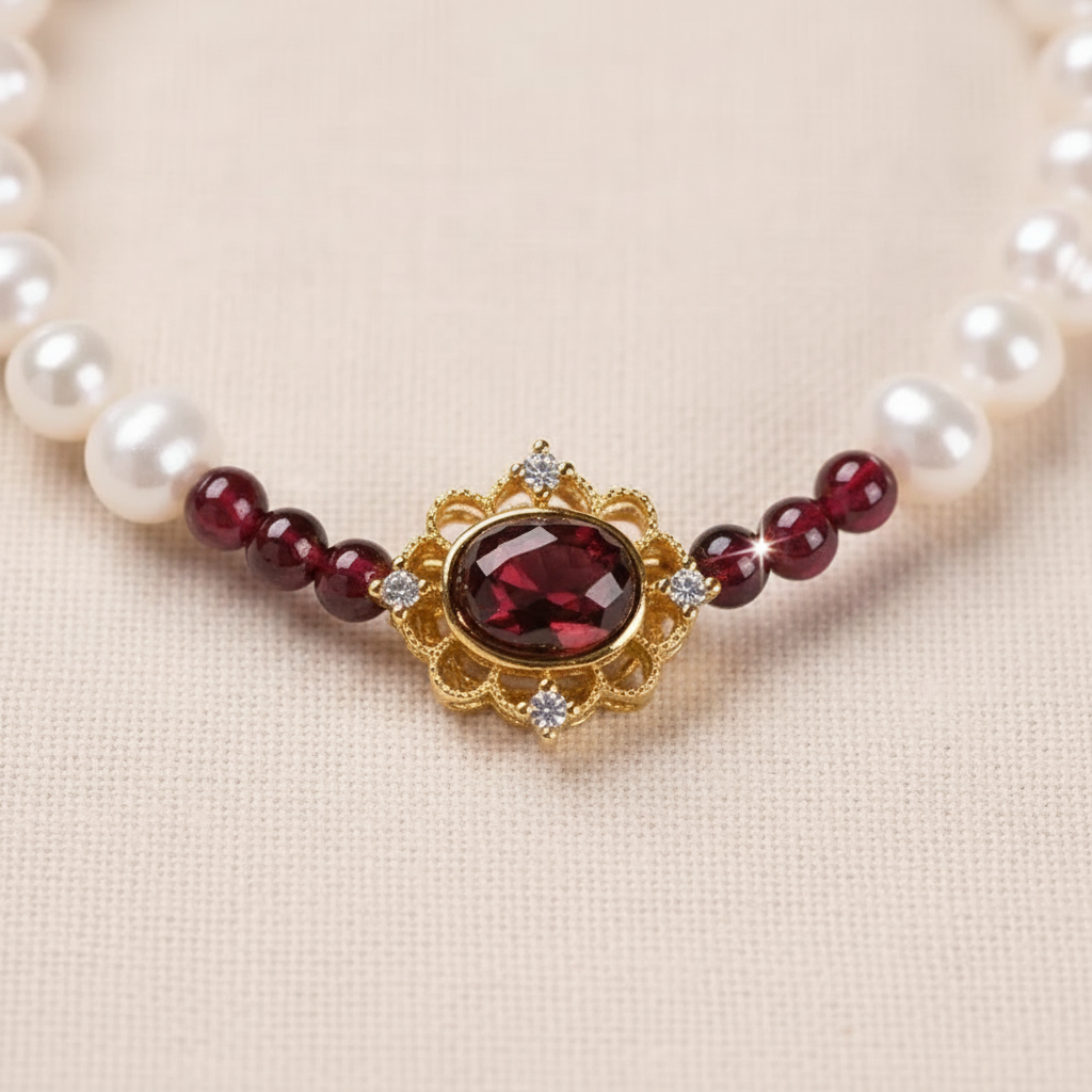 Gold lotus setting crystal accent detail close-up