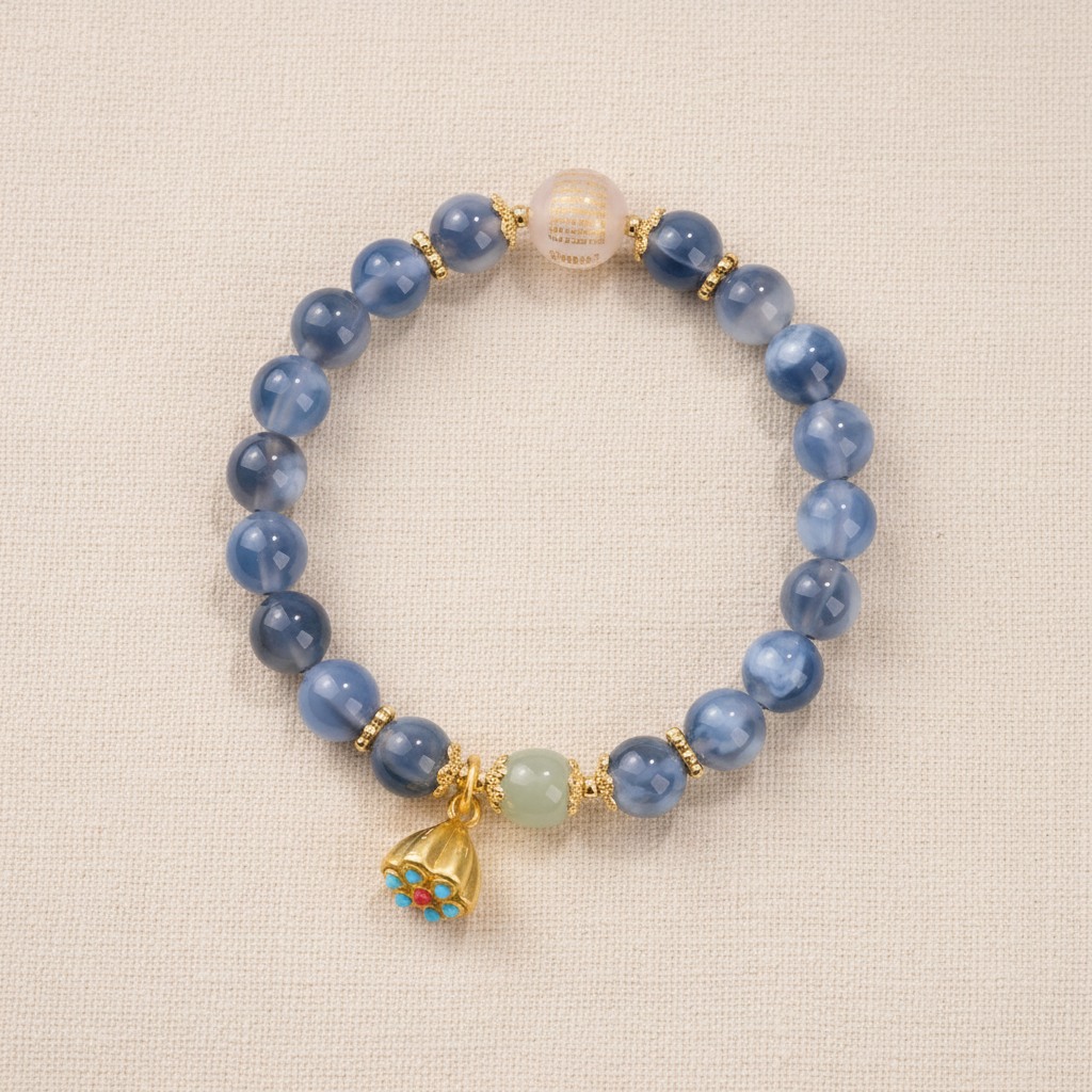 Blue Sugar-Heart Agate Bracelet — main product image