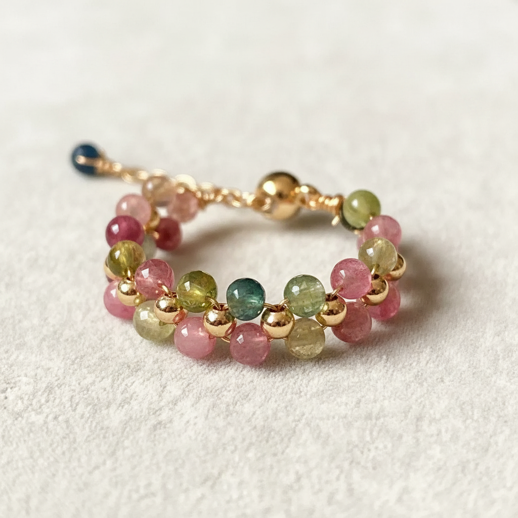 Tourmaline bead close-up detail