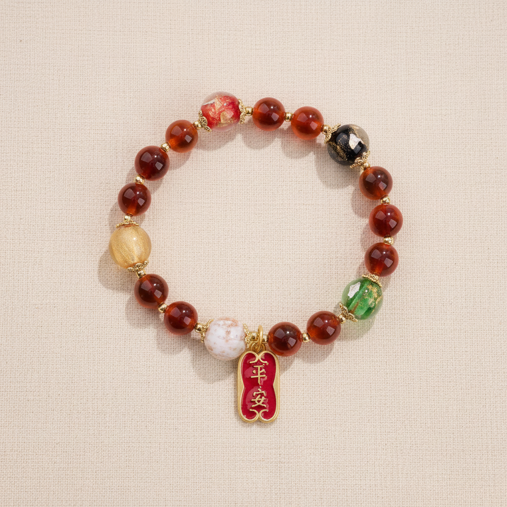 Red Candy Agate Joy & Peace Bracelet — Fire · Five Elements Collection - Main Image