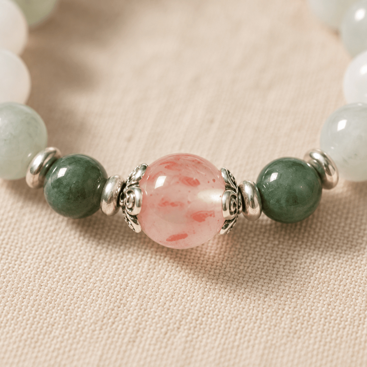 Jade Green & Moonstone Everbloom Bracelet - Ocean Rielle Studio
