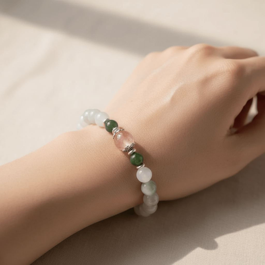 Jade Green & Moonstone Everbloom Bracelet — Bloom Collection - Ocean Rielle Studio