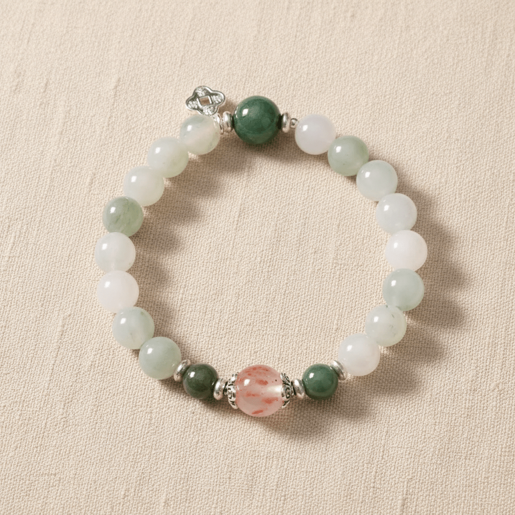 Jade Green & Moonstone Everbloom Bracelet — Bloom Collection - Ocean Rielle Studio