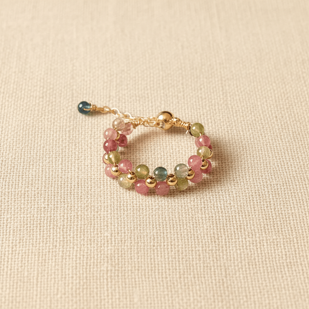 Multicolor Tourmaline Wire-Wrapped Ring — Bloom Collection - Ocean Rielle Studio
