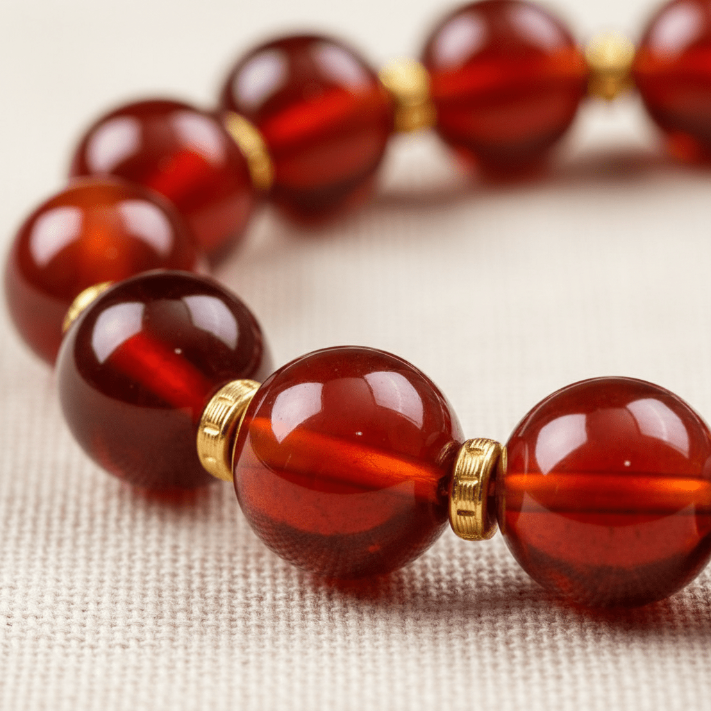 Red Candy Agate Five Gods of Wealth Bracelet — Ember Collection - Ocean Rielle Studio