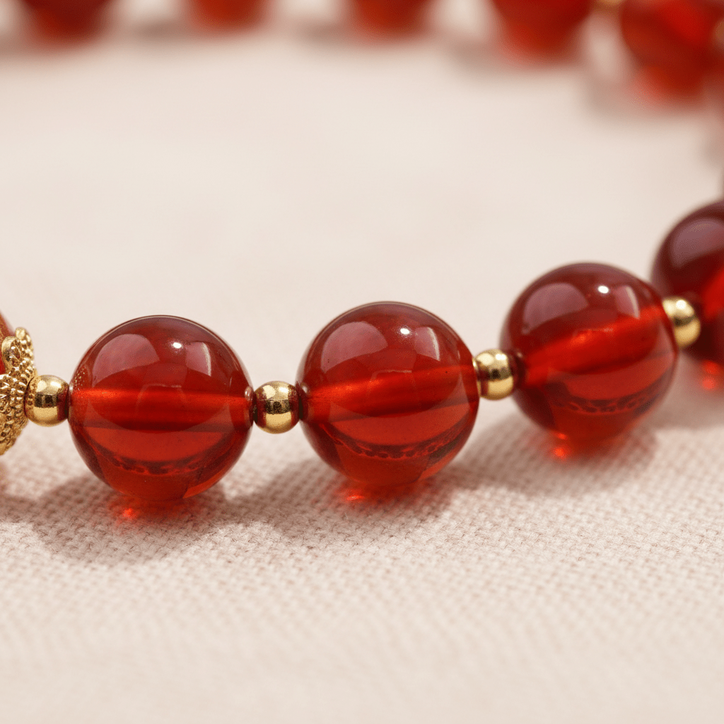 Red Candy Agate Joy & Peace Bracelet — Ember Collection - Ocean Rielle Studio