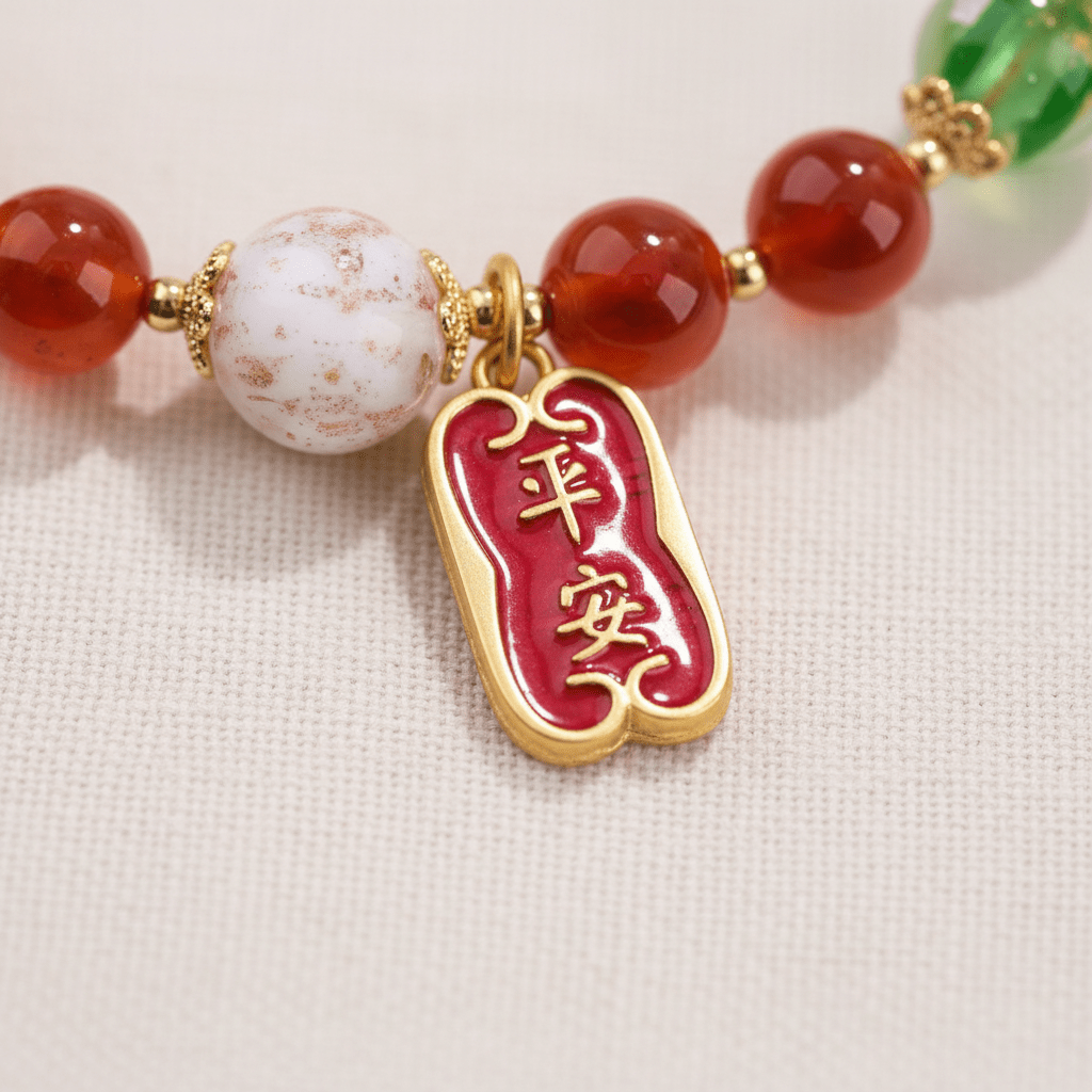 Red Candy Agate Joy & Peace Bracelet — Ember Collection - Ocean Rielle Studio