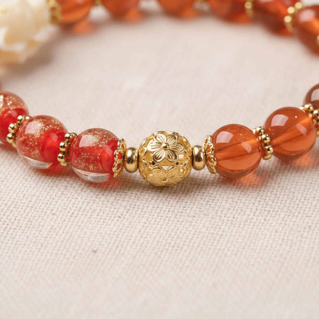 Red Candy Agate Wealth Bracelet — Ember Collection - Ocean Rielle Studio