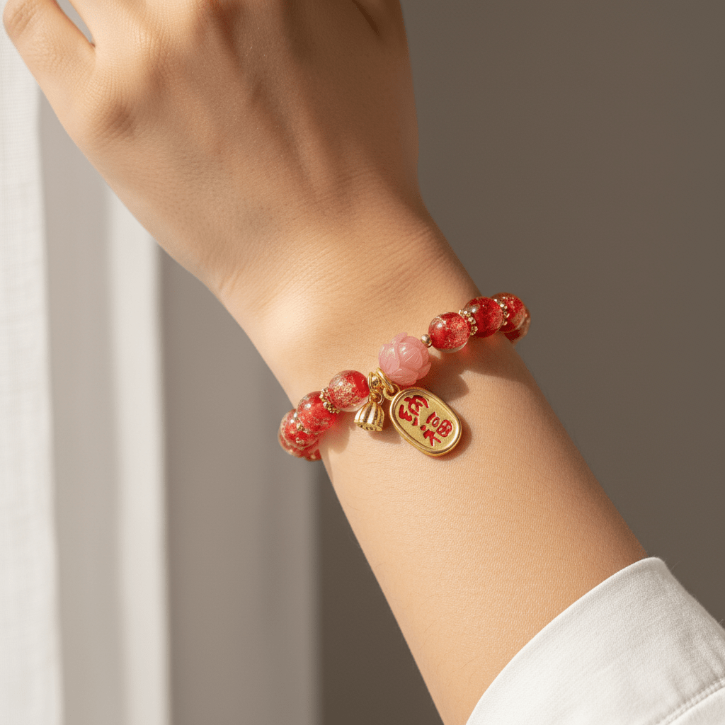 Red Candy Agate Wealth Bracelet — Ember Collection - Ocean Rielle Studio