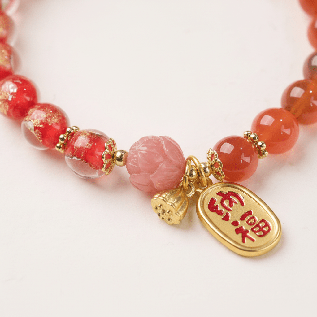Red Candy Agate Wealth Bracelet — Ember Collection - Ocean Rielle Studio