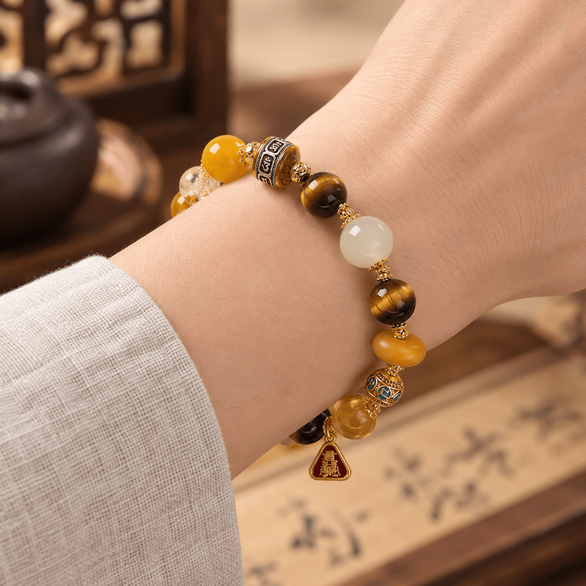 Tibetan Multi-Treasure Crystal Bracelet - Ocean Rielle Studio