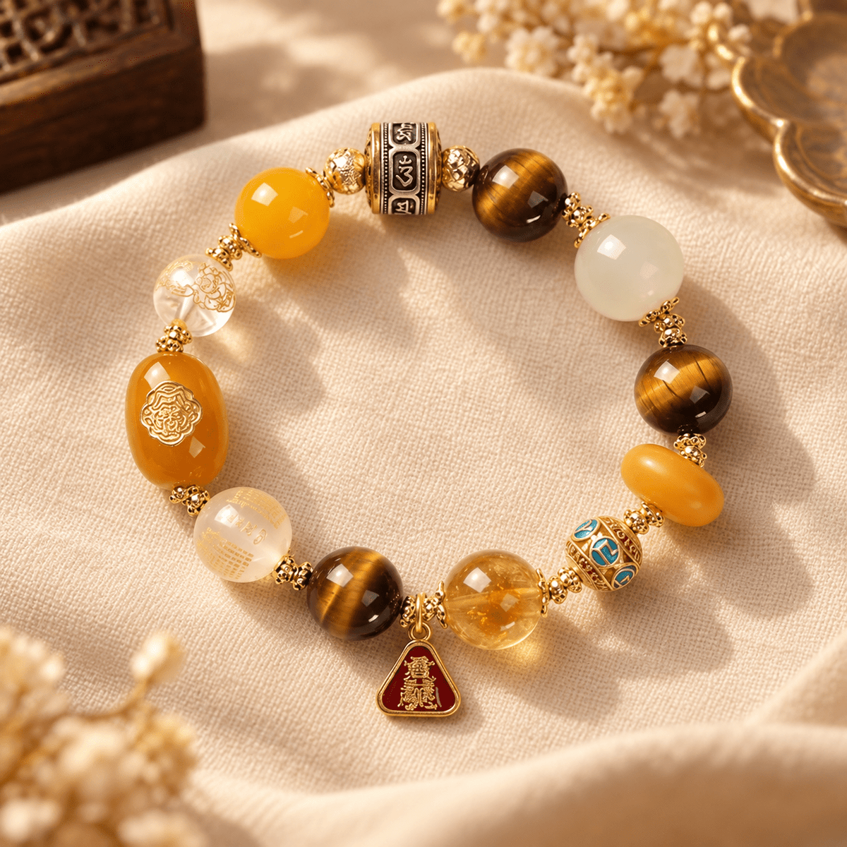 Tibetan Multi-Treasure Crystal Bracelet - Ocean Rielle Studio