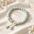 White Jade & Shell Flower Bracelet - Ocean Rielle Studio