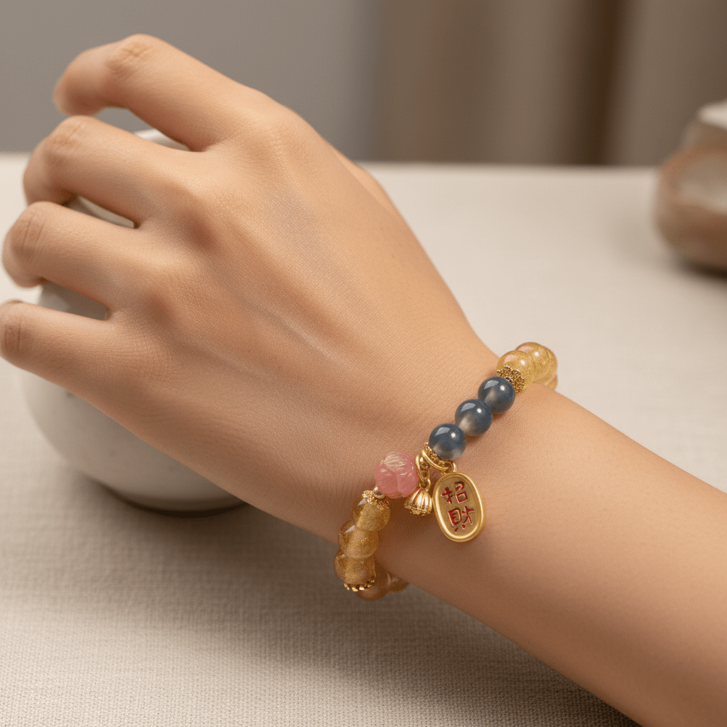 Yellow Candy Agate Lucky Lotus Wealth Bracelet — Terra Collection - Ocean Rielle Studio