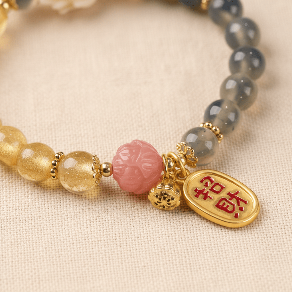 Yellow Candy Agate Lucky Lotus Wealth Bracelet — Terra Collection - Ocean Rielle Studio