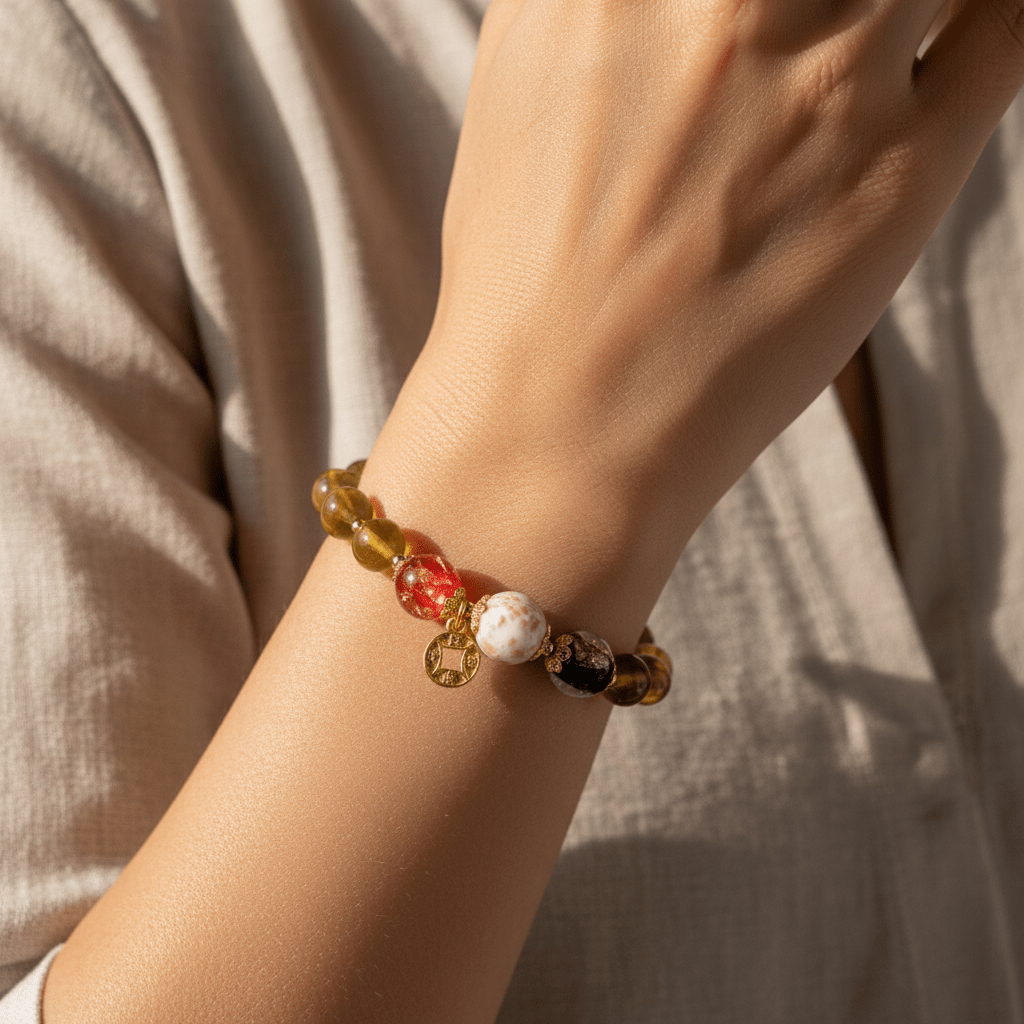 Yellow Candy Agate Wealth Attraction Bracelet — Terra Collection - Ocean Rielle Studio