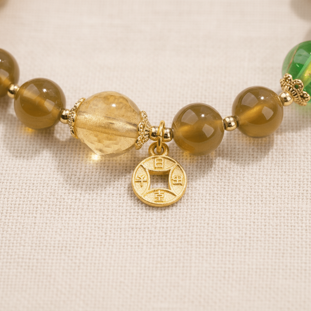 Yellow Candy Agate Wealth Attraction Bracelet — Terra Collection - Ocean Rielle Studio