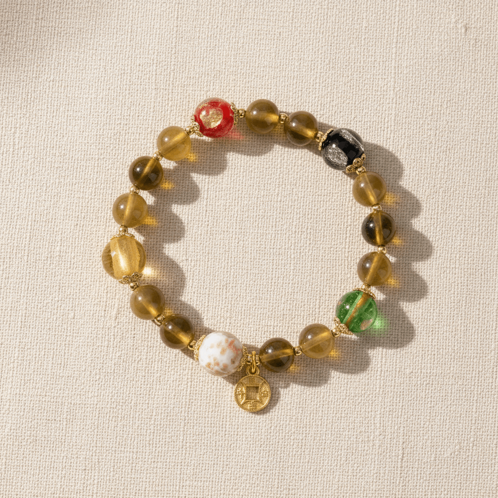 Yellow Candy Agate Wealth Attraction Bracelet — Terra Collection - Ocean Rielle Studio
