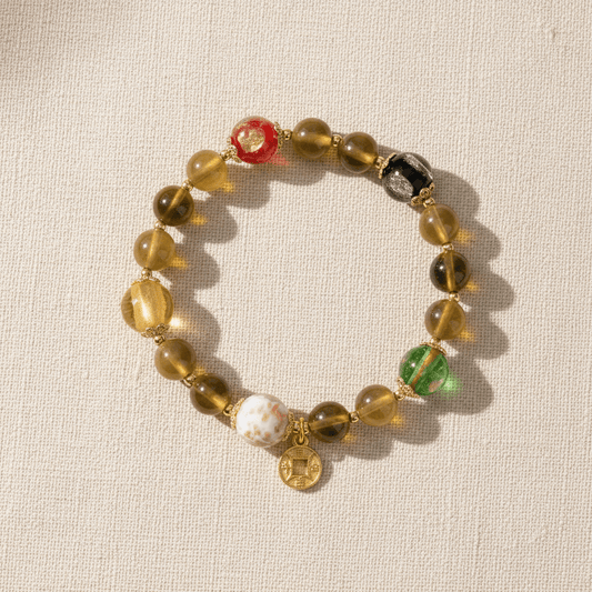 Yellow Candy Agate Wealth Attraction Bracelet — Terra Collection - Ocean Rielle Studio